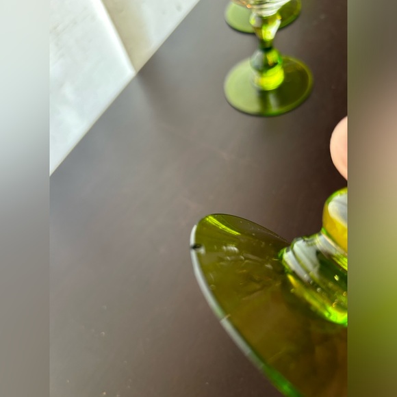 Set of 8 Hand painted & Hand carved/etched Palm Tree glass ware. - Picture 15 of 16